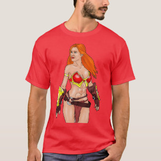 Button Up Girl Fantasy Warrior T-Shirt
