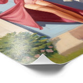 Button-Up-Girl Fotodruck (Ecke)