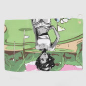 Button Up Girl Golfhandtuch (Horizontal)