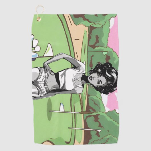 Button Up Girl Golfhandtuch (Vorderseite)