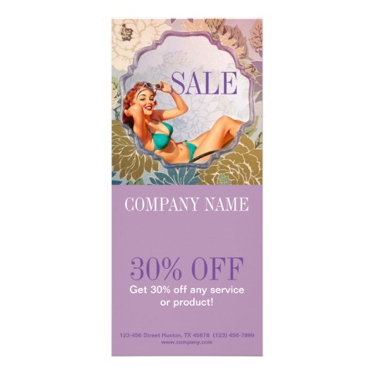 Button Up Girl Hair Makeup Stylist Salon Werbekarte (Vorne)