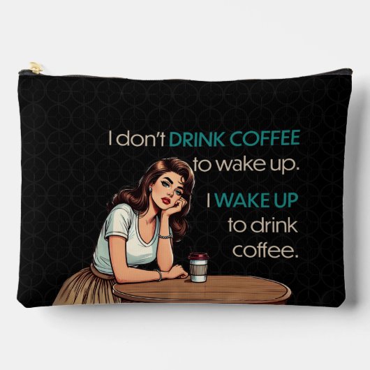 Button-up Girl - Ich Weckte auf, Kaffee-Kosmetiktü Zubehörtasche (Vorderseite)