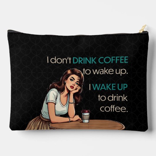 Button-up Girl - Ich Weckte auf, Kaffee-Kosmetiktü Zubehörtasche (Rückseite)