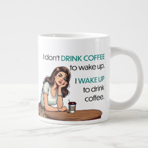 Button-up Girl - Ich Weckte auf, um Kaffee zu trin Jumbo-Tasse