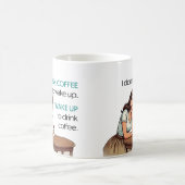 Button-up Girl - Ich Weckte auf, um Kaffee zu trin Kaffeetasse (Mittel)