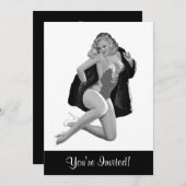 Button-Up Girl im Schwarz-Weiß-Stil 12 Einladung (Vorne/Hinten)