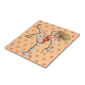 Button-up Girl in einem Martini-Untersetzer Fliese (Seite)