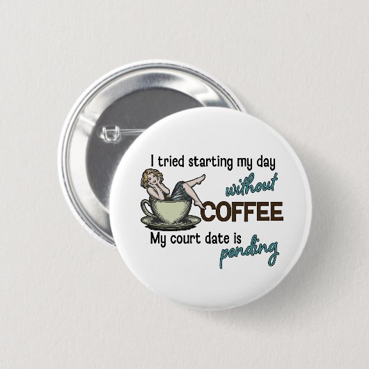 Button-up-Girl-Kaffee Button (Vorne & Hinten)