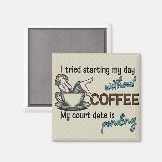 Button-up-Girl-Kaffee Magnet (Vorderseite/Rückseite)