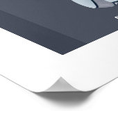 Button-Up Girl mit industriellem Hintergrund Poster (Ecke)