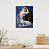 Button-Up Girl mit industriellem Hintergrund Poster (Küche)