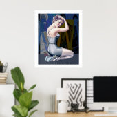 Button-Up Girl mit industriellem Hintergrund Poster (Heimbüro)