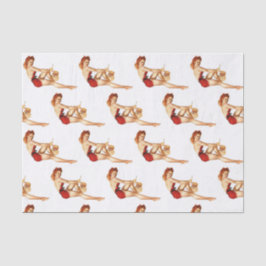 Button Up Girl mit Santa Mask Seidenpapier