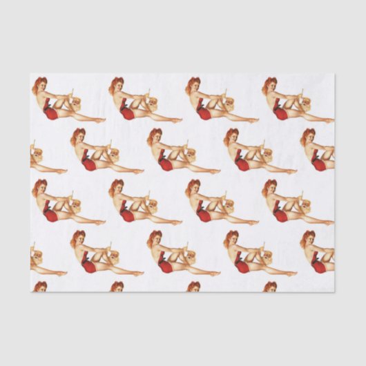 Button Up Girl mit Santa Mask Seidenpapier (Vorderseite)