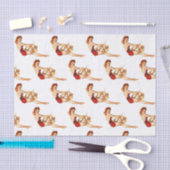 Button Up Girl mit Santa Mask Seidenpapier (Handwerk)