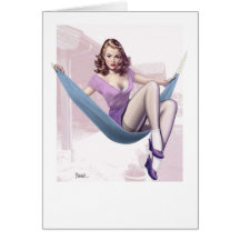 Button-Up Girl mit Urban Background Card