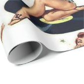 Button Up Girl on Record Geschenkpapier (Rolleneckpunkt)