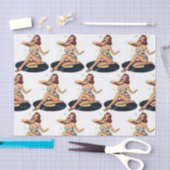 Button Up Girl on Record Multi Tissue Paper Seidenpapier (Handwerk)