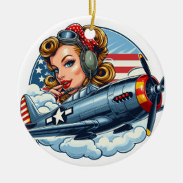 Button-Up Girl P-47 Keramik Ornament