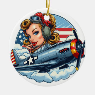 Button-Up Girl P-47 Keramik Ornament