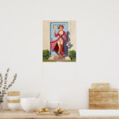 Button-Up-Girl Poster (Küche)