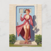 Button-Up-Girl Postkarte (Vorderseite)