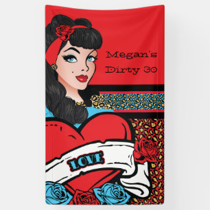 Button-up Girl, Rock-a-Billy Party Banner