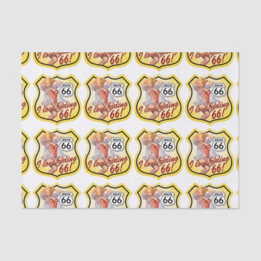 Button-Up-Girl-Route 66 Seidenpapier (Vorderseite)