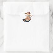 Button Up Girl sitzt auf Record Herz-Aufkleber (Tasche)