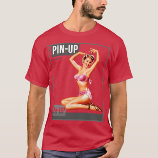 Button up Girl Vintag Pinup Magazine 37 T-Shirt