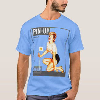 Button up Girl Vintag Pinup Magazine 38 T-Shirt