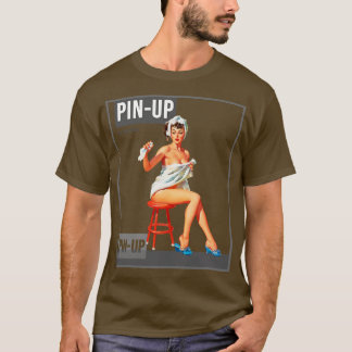Button up Girl Vintag Pinup Magazine 43 T-Shirt