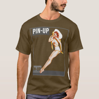 Button up Girl Vintag Pinup Magazine T-Shirt