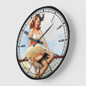 Button-Up-Girl-Wall-Uhr Große Wanduhr (Winkel)