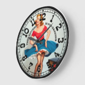 Button-Up-Girl-Wall-Uhr Große Wanduhr (Winkel)
