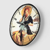 Button-Up-Girl-Wall-Uhr Große Wanduhr (Winkel)