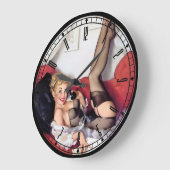 Button-Up-Girl-Wall-Uhr Große Wanduhr (Winkel)