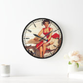 Button-Up-Girl-Wall-Uhr Große Wanduhr (Zuhause)