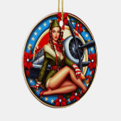 Button-up Girl Weihnachtsdekoration Keramik Ornament (Rechts)