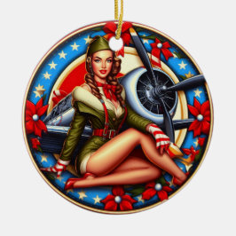Button-up Girl Weihnachtsdekoration Keramik Ornament
