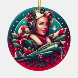 Button-up Girl Weihnachtsdekoration Keramik Ornament