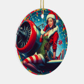 Button-up Girl Weihnachtsdekoration Keramik Ornament (Rechts)