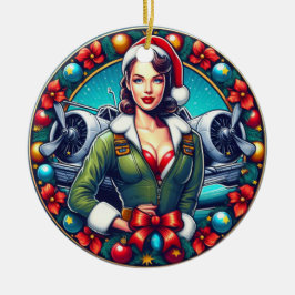 Button-up Girl Weihnachtsdekoration Keramik Ornament