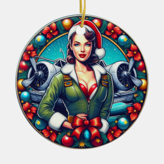Button-up Girl Weihnachtsdekoration Keramik Ornament