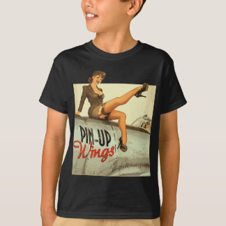 Button up Girl Wings Vintage Poster WW2 T-Shirt