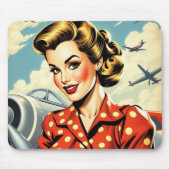 Button Up Girl WW2 Mousepad (Vorne)
