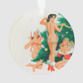 Button Up Girls Trimmen Weihnachtsbaum Ornament (Rückseite)