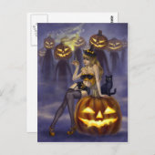 Button-Up-Hexen - Ich habe einen Zauber auf dich g Postkarte (Vorne/Hinten)