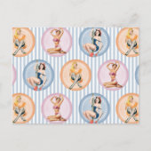 Button Up Ladys - Retro Models Pinups Postkarte (Vorderseite)