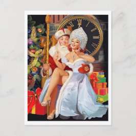 Button-up-Mädchen sitzt auf dem Schoß eines sehr g Postkarte